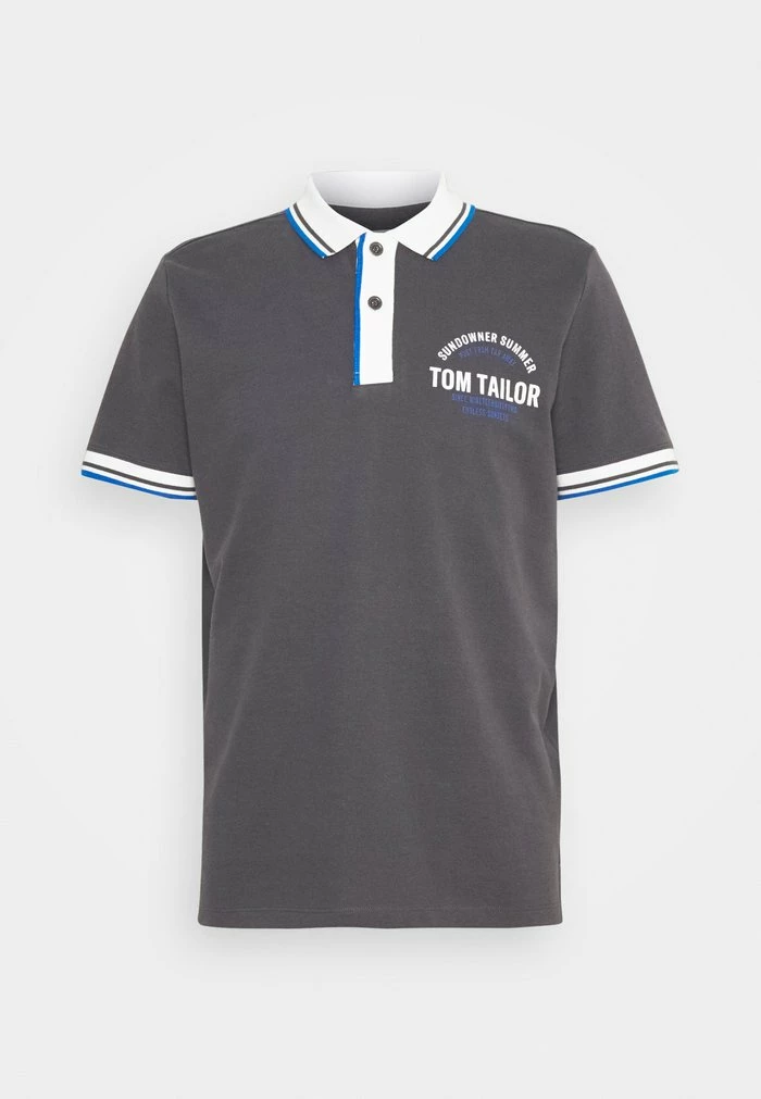 TOM TAILOR DECORATED - Polo Shirt - Tarmac Grey 6 TOM TAILOR DECORATED - Polo Shirt - Tarmac Grey - Image 4