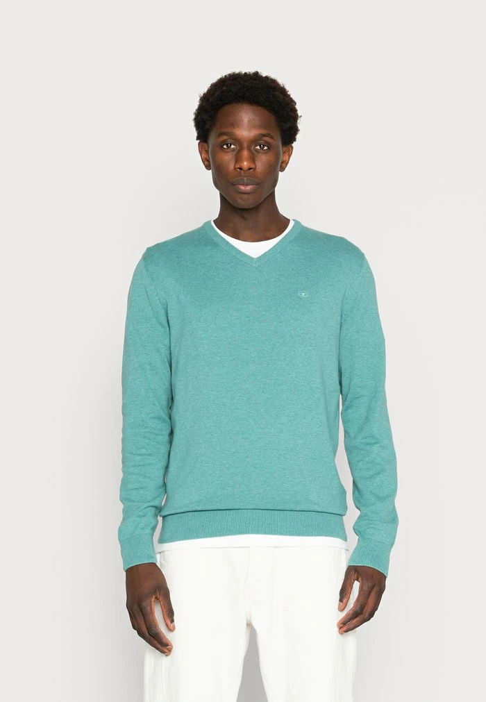 TOM TAILOR BASIC - Jumper - Salvia Green Melange 3 TOM TAILOR BASIC - Jumper - Salvia Green Melange
