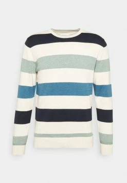 TOM TAILOR Jumper - Beige Green Blue Knit