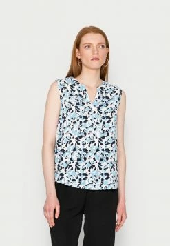 TOM TAILOR SLEEVELESS - Top - Offwhite/blue