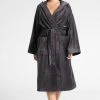 TOM TAILOR BASIC VELOURS - Dressing Gown - Dark Grey -TOM TAILOR online store 990b57c1fd9d4392979534365fe1f928