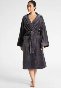 TOM TAILOR BASIC VELOURS - Dressing Gown - Dark Grey
