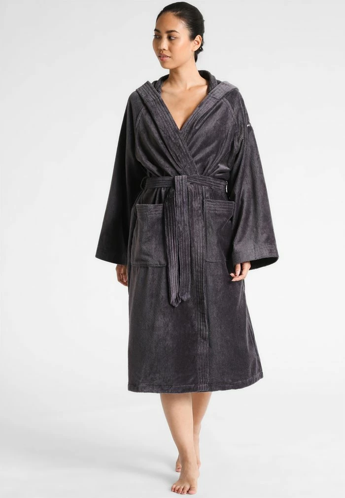 TOM TAILOR BASIC VELOURS - Dressing Gown - Dark Grey 3 TOM TAILOR BASIC VELOURS - Dressing Gown - Dark Grey