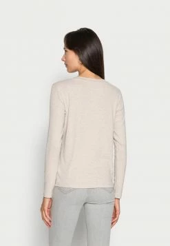 TOM TAILOR V-NECK - Long Sleeved Top - Cold Beige Melange -TOM TAILOR online store 993e08cd4ca54b948cfaaac9d097ffdf