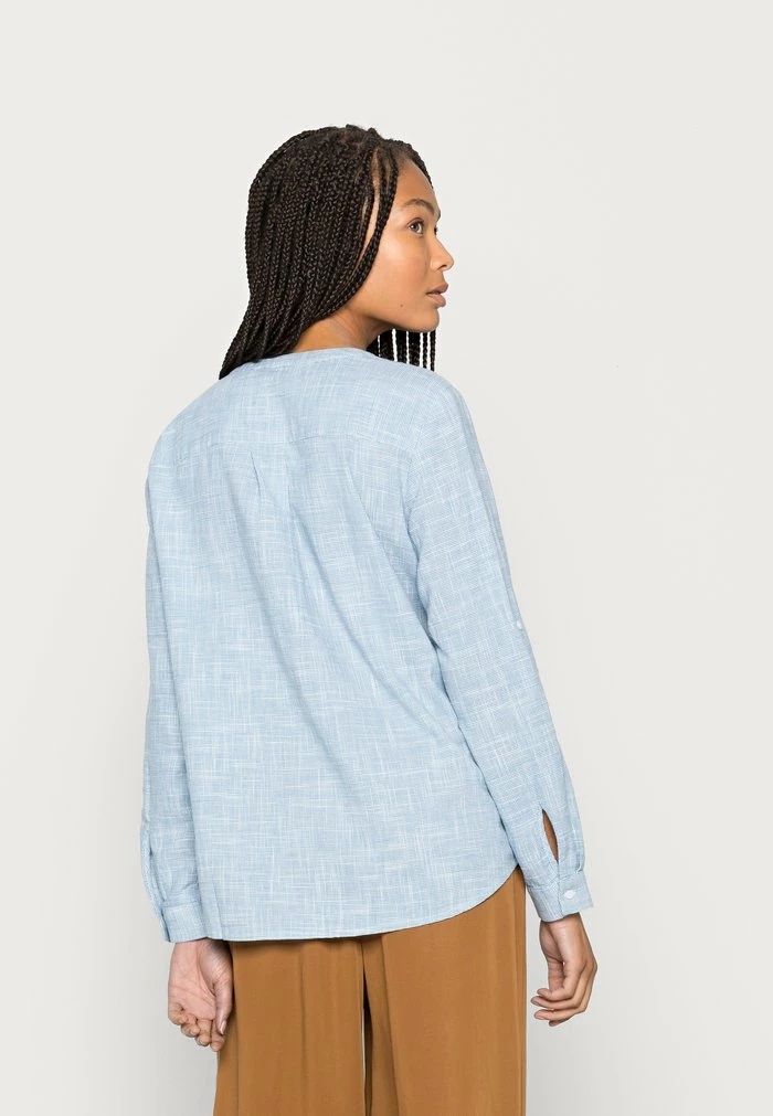 TOM TAILOR BLOUSE SLUB STRUCTURE - Long Sleeved Top - Faded Denim Blue 5 TOM TAILOR BLOUSE SLUB STRUCTURE - Long Sleeved Top - Faded Denim Blue - Image 3