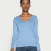 TOM TAILOR BASIC V NECK - Jumper - Sea Blue Melange 1 TOM TAILOR BASIC V NECK - Jumper - Sea Blue Melange -TOM TAILOR online store 9b003606f1354088a1bae7c75376859b