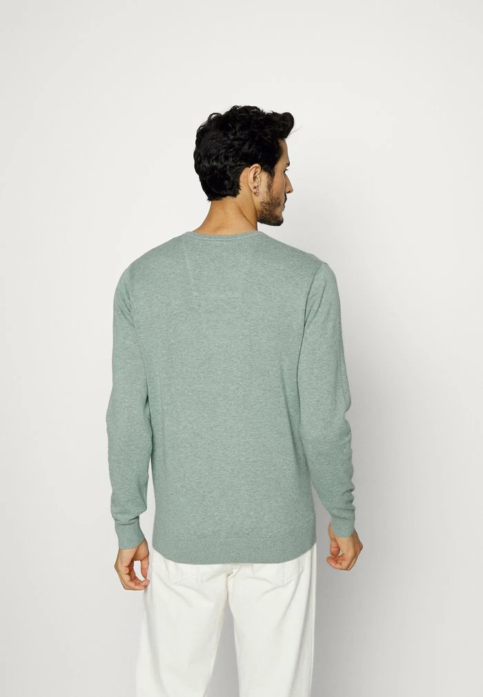 TOM TAILOR V-NECK - Jumper - Dark Smoke Green Melange 5 TOM TAILOR V-NECK - Jumper - Dark Smoke Green Melange - Image 3