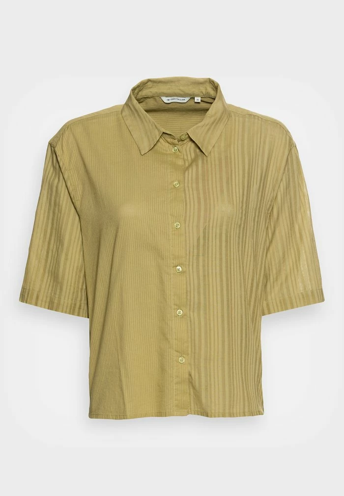 TOM TAILOR BLOUSE TONAL STRIPE MIX - Blouse - Moderate Olive 6 TOM TAILOR BLOUSE TONAL STRIPE MIX - Blouse - Moderate Olive - Image 4