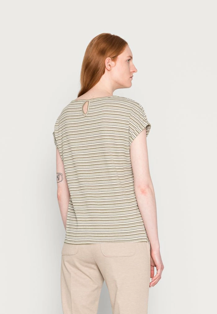 TOM TAILOR JACQUARD - Basic T-shirt - Olive Green Structure Design 5 TOM TAILOR JACQUARD - Basic T-shirt - Olive Green Structure Design - Image 3