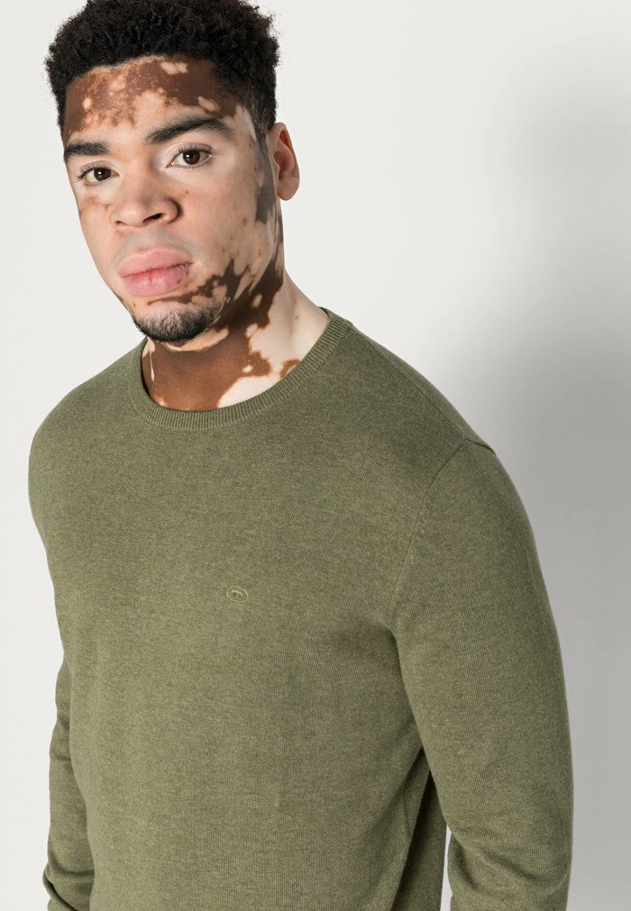 TOM TAILOR BASIC CREW NECK SWEATER - Jumper - Bleak Green Melange 7 TOM TAILOR BASIC CREW NECK SWEATER - Jumper - Bleak Green Melange - Image 5