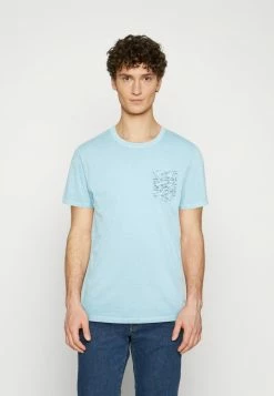 TOM TAILOR OVERDYED WITH POCKET - Print T-shirt - Calm Cloud Blue