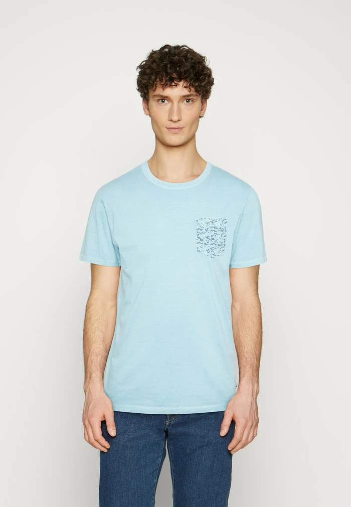 TOM TAILOR OVERDYED WITH POCKET - Print T-shirt - Calm Cloud Blue 3 TOM TAILOR OVERDYED WITH POCKET - Print T-shirt - Calm Cloud Blue