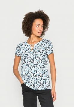 TOM TAILOR Print T-shirt - Offwhite Blue