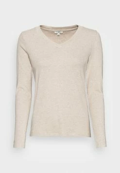 TOM TAILOR V-NECK - Long Sleeved Top - Cold Beige Melange -TOM TAILOR online store a6fb10b1b0c94f99af1171b6c6cc45c1