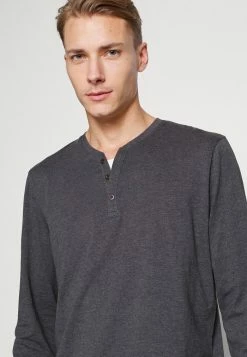 TOM TAILOR HENLEY CONTRAST - Long Sleeved Top - Anthracite 11 TOM TAILOR HENLEY CONTRAST - Long Sleeved Top - Anthracite -TOM TAILOR online store a7b254911ebe413189dca0c7ac21b2ca