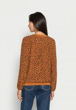 TOM TAILOR BLOUSE WITH TAPE DETAILS - Long Sleeved Top - Brown -TOM TAILOR online store a832fa7d6de54a28b9805e61f74f23ef