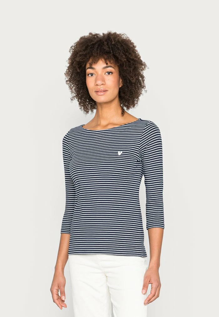 TOM TAILOR LONGSLEEVE STRIPED - Long Sleeved Top - Navy 3 TOM TAILOR LONGSLEEVE STRIPED - Long Sleeved Top - Navy