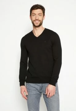 TOM TAILOR BASIC V NECK - Jumper - Black