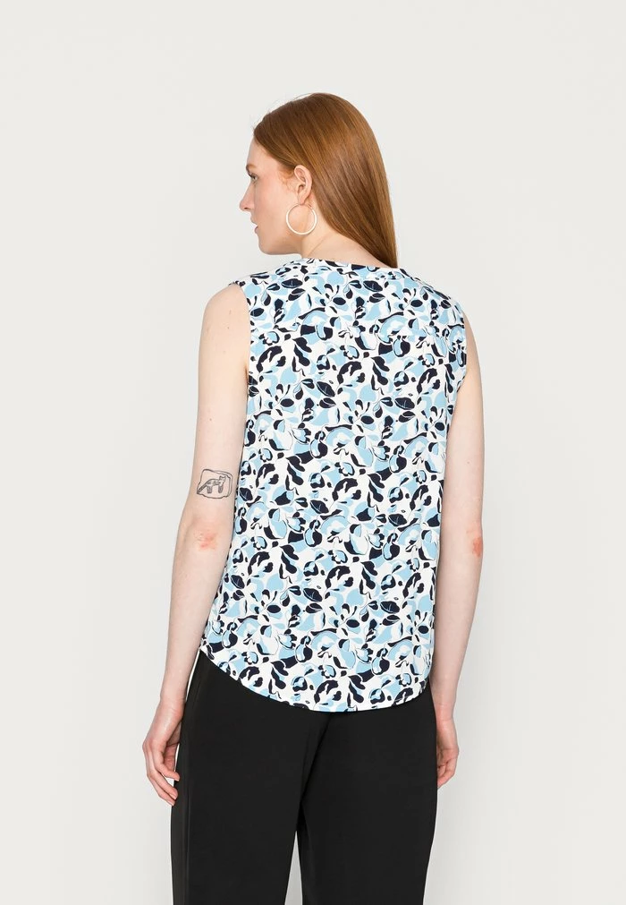 TOM TAILOR SLEEVELESS - Top - Offwhite/blue 5 TOM TAILOR SLEEVELESS - Top - Offwhite/blue - Image 3