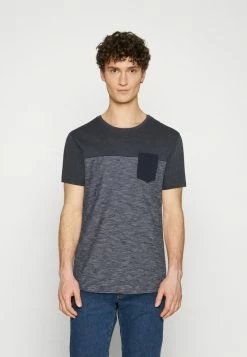 TOM TAILOR WITH CUTLINE - Print T-shirt - Sky Captain Blue White Melange