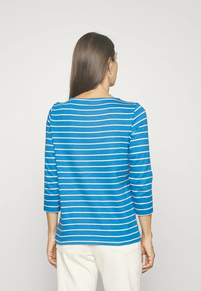 TOM TAILOR CREW NECK - Long Sleeved Top - Blue/offwhite 5 TOM TAILOR CREW NECK - Long Sleeved Top - Blue/offwhite - Image 3