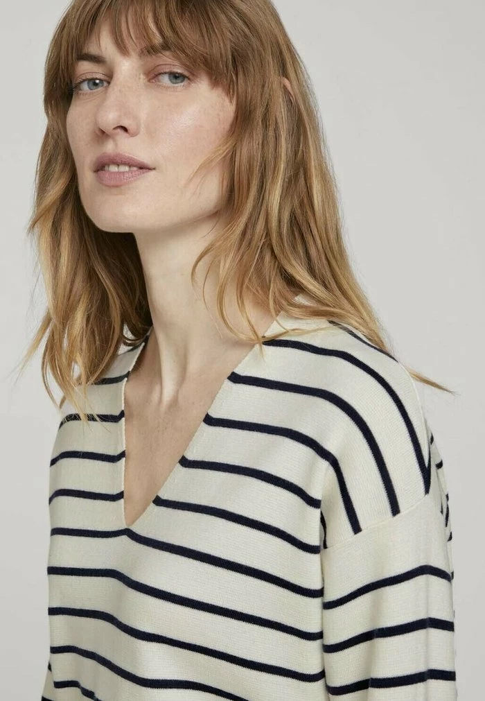 TOM TAILOR Jumper - Offwhite Navy Stripe 6 TOM TAILOR Jumper - Offwhite Navy Stripe - Image 4