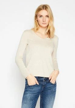 TOM TAILOR BASIC V NECK - Jumper - Desert Sand Melange