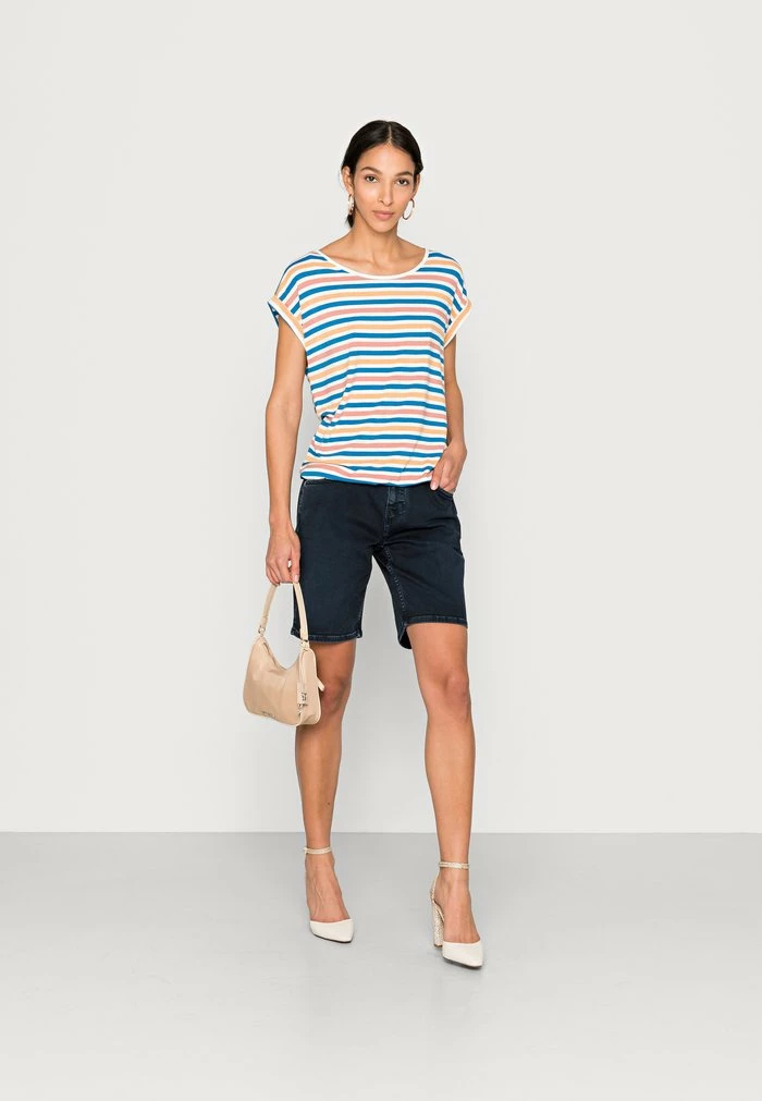 TOM TAILOR PRINTED AND STRIPED - Print T-shirt - Blue Multicolor Stripe 4 TOM TAILOR PRINTED AND STRIPED - Print T-shirt - Blue Multicolor Stripe - Image 2