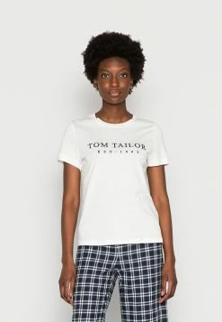 TOM TAILOR CREW NECK - Print T-shirt - Whisper White