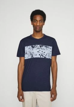 TOM TAILOR OVERDYED PANEL - Print T-shirt - Sailor Blue