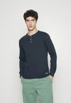 TOM TAILOR WASHED LONGSLEEVE - Long Sleeved Top - Sky Captain Blue
