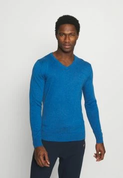 TOM TAILOR BASIC V NECK - Jumper - Royal Blue Melange