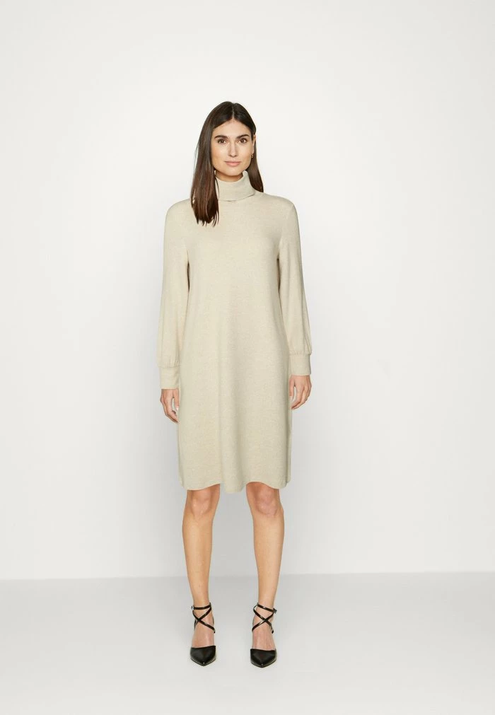 TOM TAILOR COSY WITH COLLAR - Jumper Dress - Soft Light Camel Melange 3 TOM TAILOR COSY WITH COLLAR - Jumper Dress - Soft Light Camel Melange