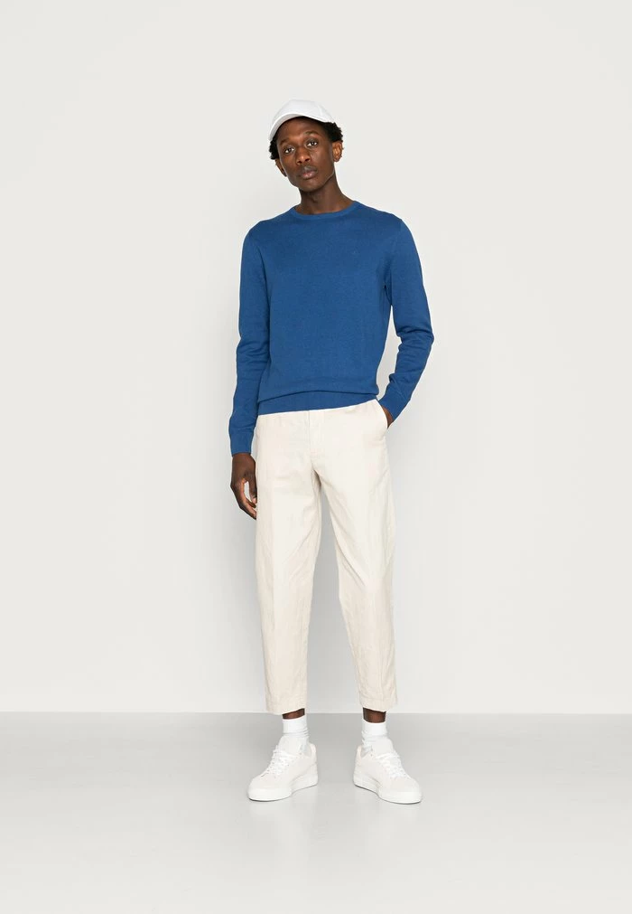 TOM TAILOR BASIC CREW NECK SWEATER - Jumper - Night Sky Blue Melange 4 TOM TAILOR BASIC CREW NECK SWEATER - Jumper - Night Sky Blue Melange - Image 2