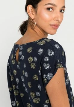 TOM TAILOR PRINTED AND STRIPED - Print T-shirt - Navy Leaf Design 11 TOM TAILOR PRINTED AND STRIPED - Print T-shirt - Navy Leaf Design -TOM TAILOR online store bdcc4fa9545e433ea760520c81493273