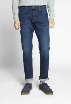 TOM TAILOR MARVIN - Straight Leg Jeans - Dark Stone Wash Denim Blue