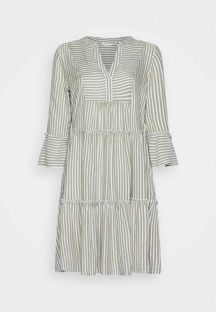 TOM TAILOR STRIPED TUNICA DRESS - Day Dress - Olive/white 7 TOM TAILOR STRIPED TUNICA DRESS - Day Dress - Olive/white - Image 5