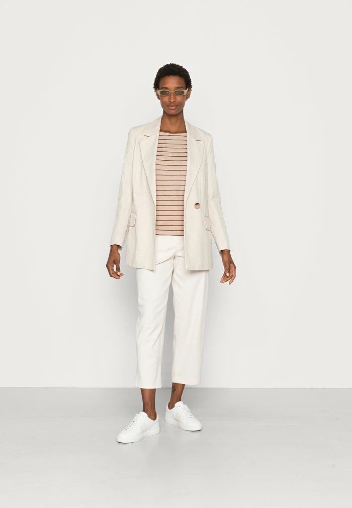 TOM TAILOR BOAT NECK - Long Sleeved Top - Beige Anthracite 4 TOM TAILOR BOAT NECK - Long Sleeved Top - Beige Anthracite - Image 2