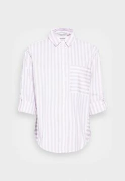 TOM TAILOR BLOUSE POPLIN - Blouse - Lilac White -TOM TAILOR online store c1c634cf340a4a17a7860606c6360367