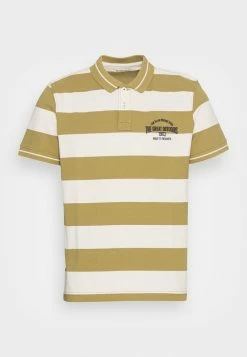 TOM TAILOR STRIPED WITH EMBRO - Polo Shirt - Moss Cream Yarn Dye 10 TOM TAILOR STRIPED WITH EMBRO - Polo Shirt - Moss Cream Yarn Dye -TOM TAILOR online store c1cb9eb1ee2749839f303a7fc1290d94