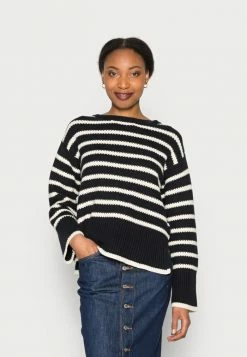 TOM TAILOR STRIPED - Jumper - Soft Beige Navy