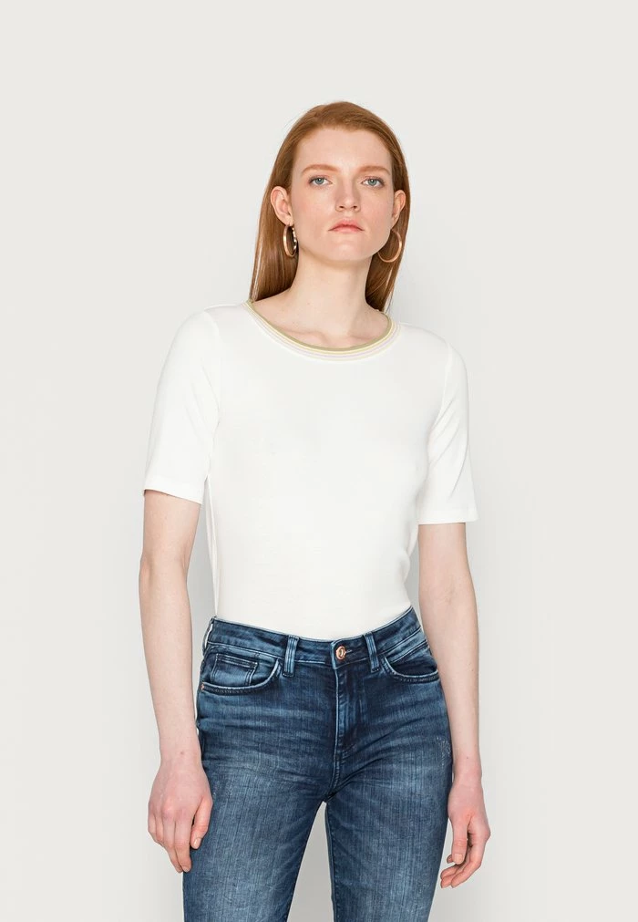 TOM TAILOR COLORED COLLAR - Basic T-shirt - Whisper White 3 TOM TAILOR COLORED COLLAR - Basic T-shirt - Whisper White