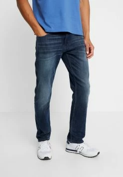 TOM TAILOR MARVIN - Straight Leg Jeans - Dark Stone Wash Denim Blue