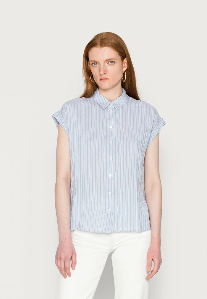 TOM TAILOR BLOUSE STRIPED STRUCTURE - Blouse - Faded Blue Thin Stripes 3 TOM TAILOR BLOUSE STRIPED STRUCTURE - Blouse - Faded Blue Thin Stripes