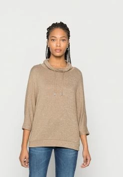 TOM TAILOR BATWING - Long Sleeved Top - Dark Sepia Melange