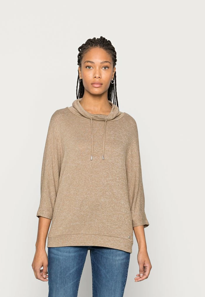 TOM TAILOR BATWING - Long Sleeved Top - Dark Sepia Melange 3 TOM TAILOR BATWING - Long Sleeved Top - Dark Sepia Melange