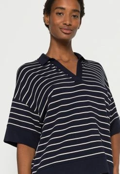 TOM TAILOR OPEN COLLAR STRIPE - Print T-shirt - Navy/off White 11 TOM TAILOR OPEN COLLAR STRIPE - Print T-shirt - Navy/off White -TOM TAILOR online store c65a952f9014482fadcfea152f08ed36