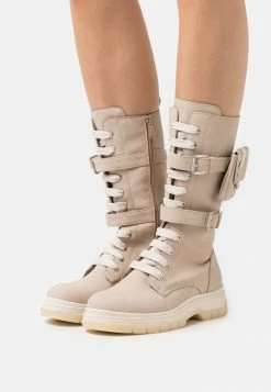 TOM TAILOR Lace-up Boots - Cream