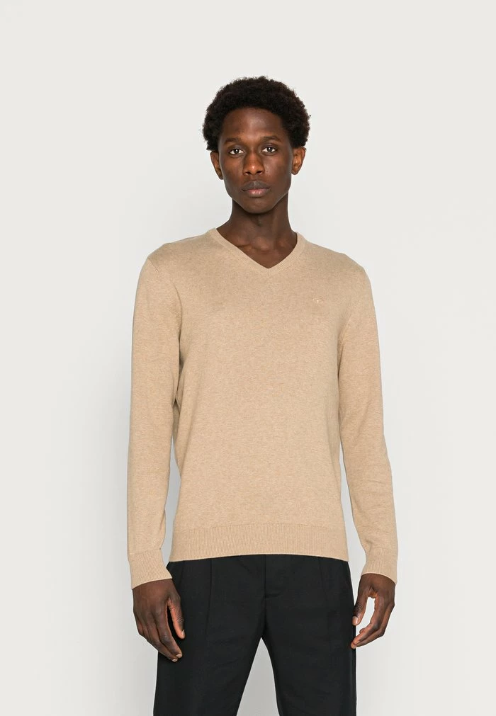 TOM TAILOR BASIC - Jumper - Light Splashy Sand Melange 3 TOM TAILOR BASIC - Jumper - Light Splashy Sand Melange