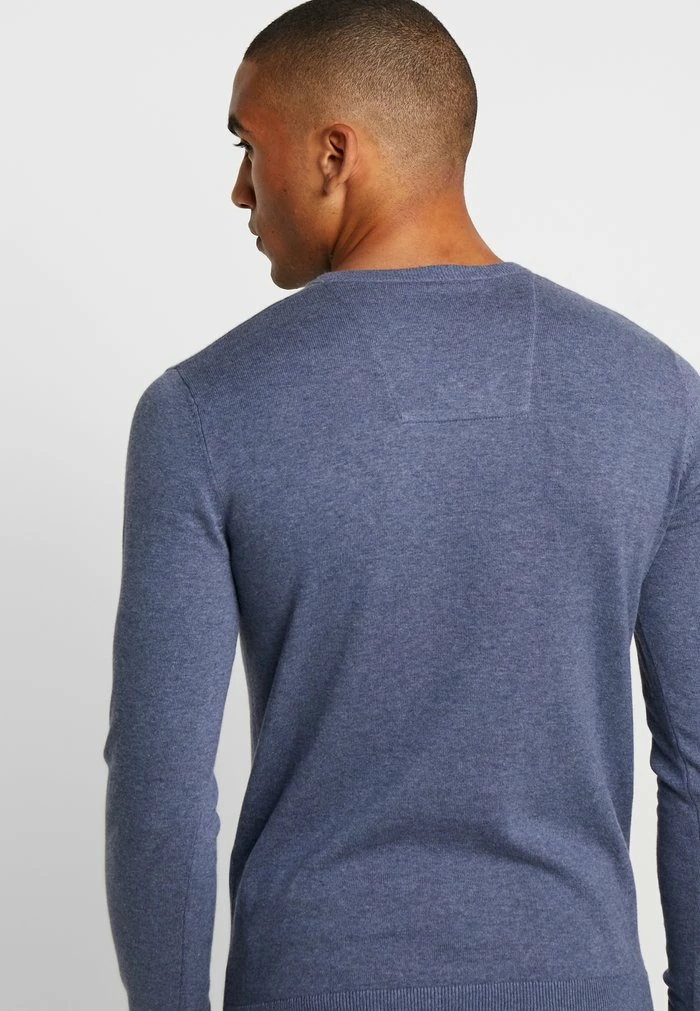 TOM TAILOR BASIC V NECK - Jumper - Vintage Indigo Blue Melange 5 TOM TAILOR BASIC V NECK - Jumper - Vintage Indigo Blue Melange - Image 3